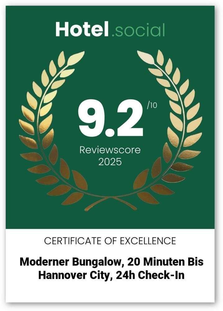 Moderner Bungalow, 20 Minuten bis Hannover City, 24h Check-In Garbsen Exterior foto